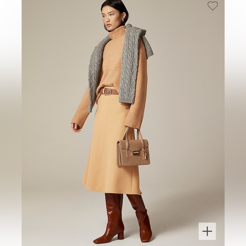J. Crew Oversized Turtleneck Sweater in Supersoft  Yarn in Camel size S